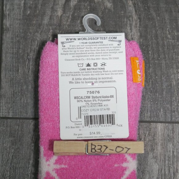 Worlds Softest Socks Cozy Crew Stars Womens Size 6-11 Starburst Azalea NWT - Picture 4 of 4